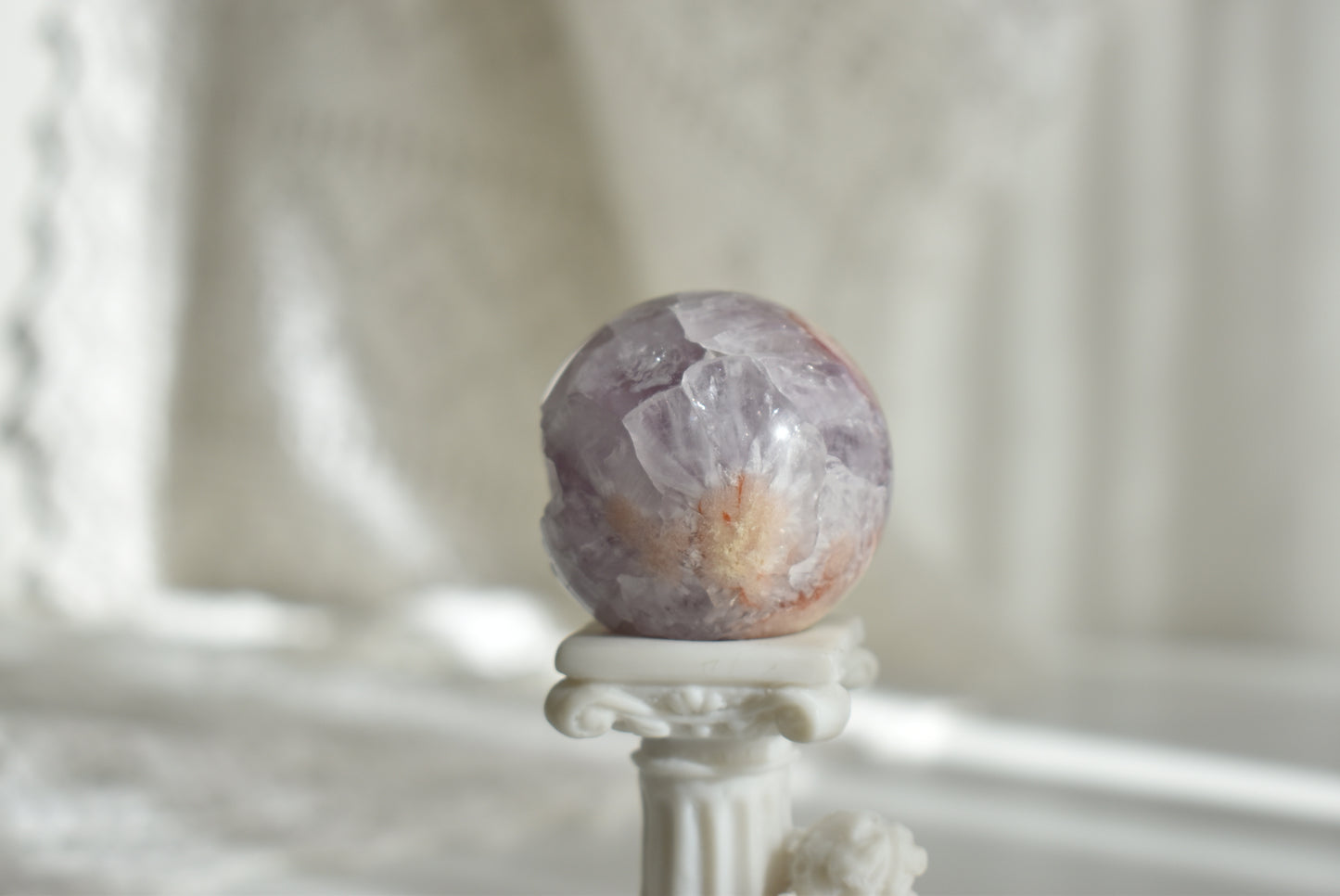 Amethyst Flower Agate Sphere Druzy #1