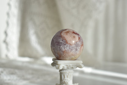 Amethyst Flower Agate Sphere Druzy #1