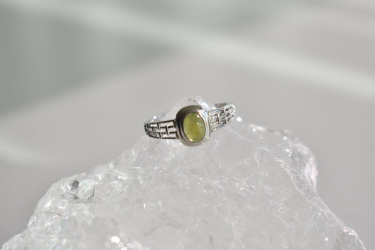 Green Tourmaline Sterling Sliver Ring Adjustable