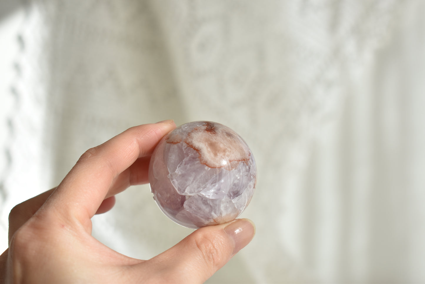 Amethyst Flower Agate Sphere Druzy #1