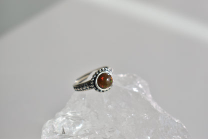 Fire Opal Sterling Silver Ring Adjustable