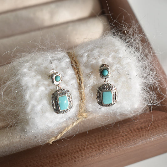 Turquoise Sterling Sliver Drop Earring