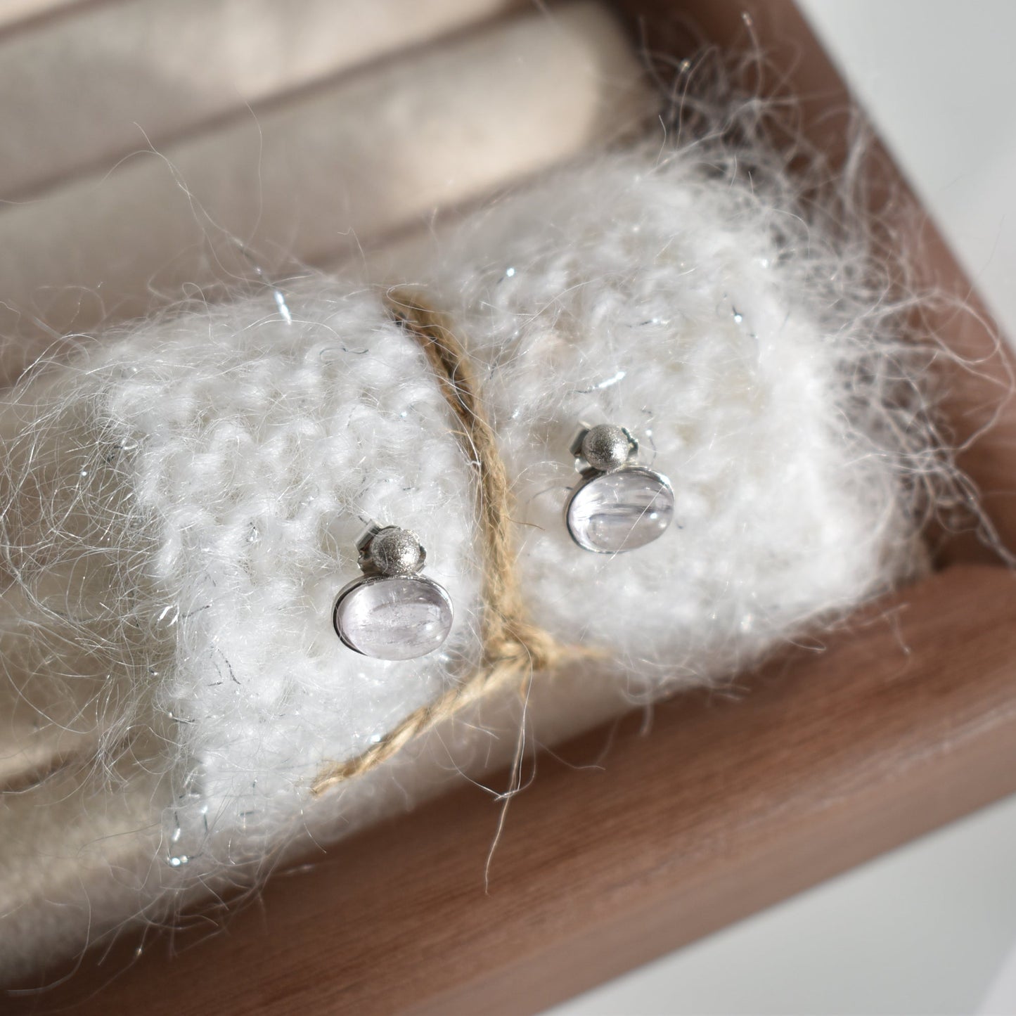Kunzite Sterling Sliver Stud Earring