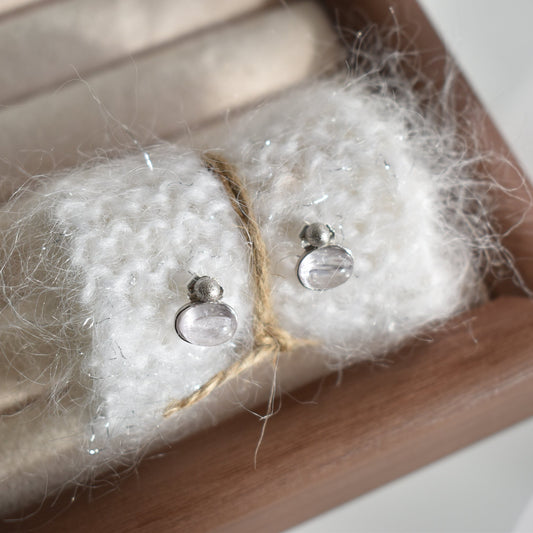 Kunzite Sterling Sliver Stud Earring