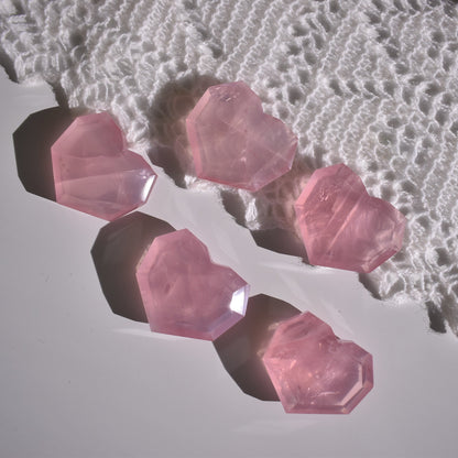 Rose Quartz Facet Heart