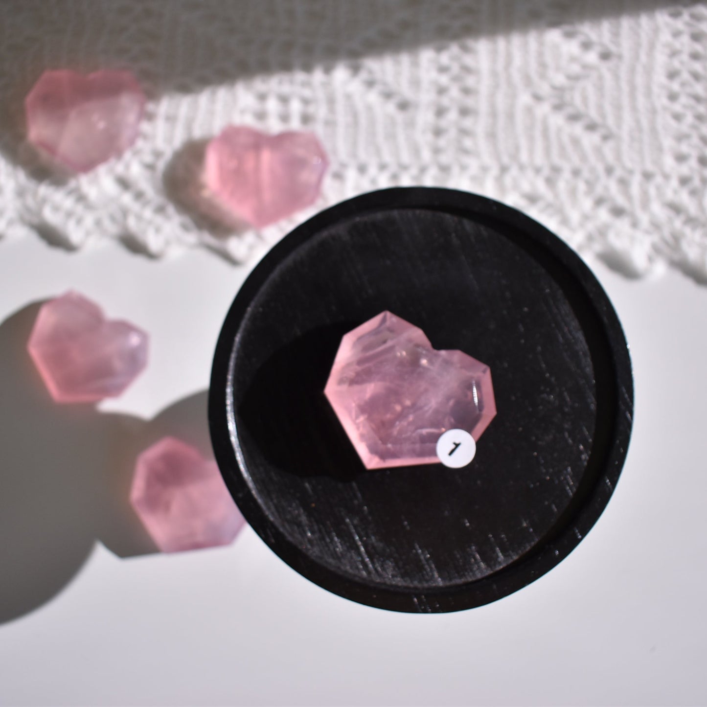 Rose Quartz Facet Heart