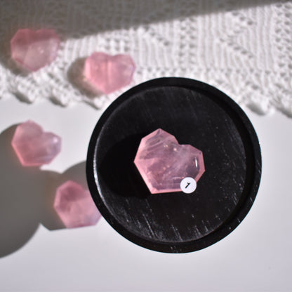 Rose Quartz Facet Heart