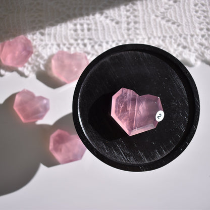Rose Quartz Facet Heart