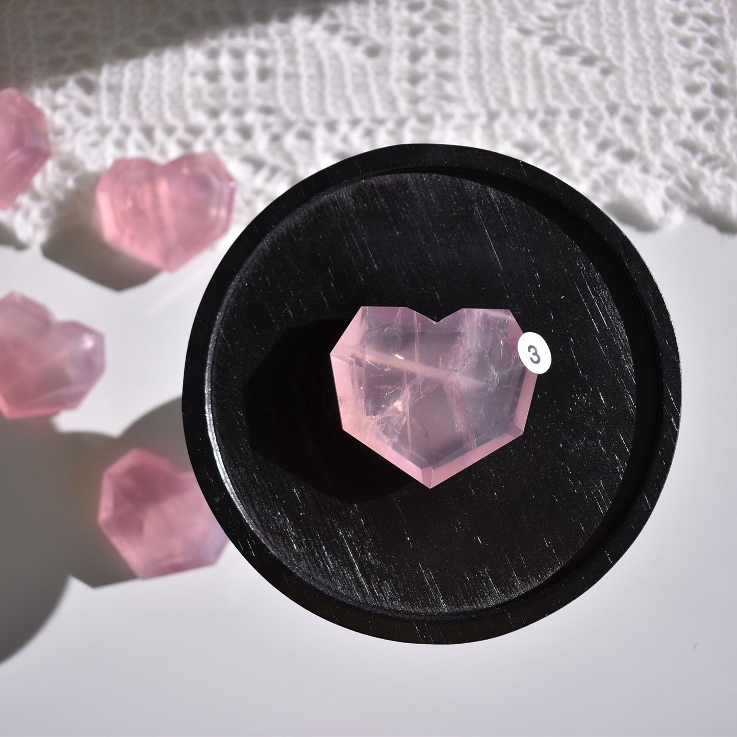 Rose Quartz Facet Heart