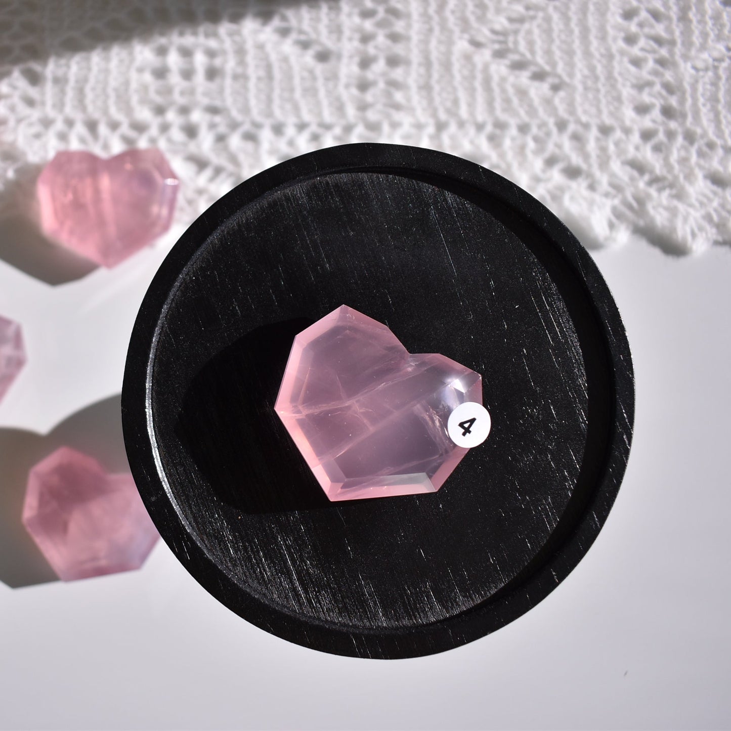 Rose Quartz Facet Heart
