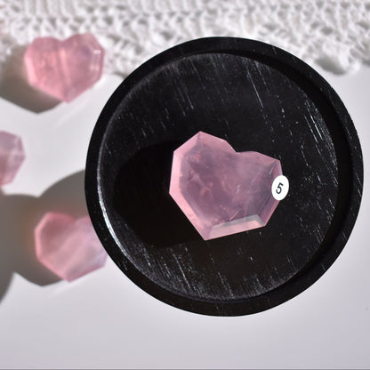 Rose Quartz Facet Heart