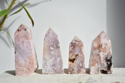 Pink Amethyst Flower Agate Point