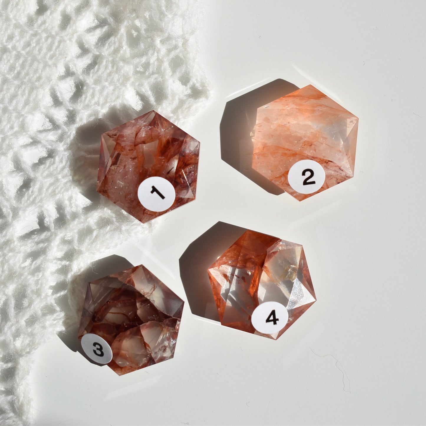Faceted Fire (Hematoid) Quartz Hexagon