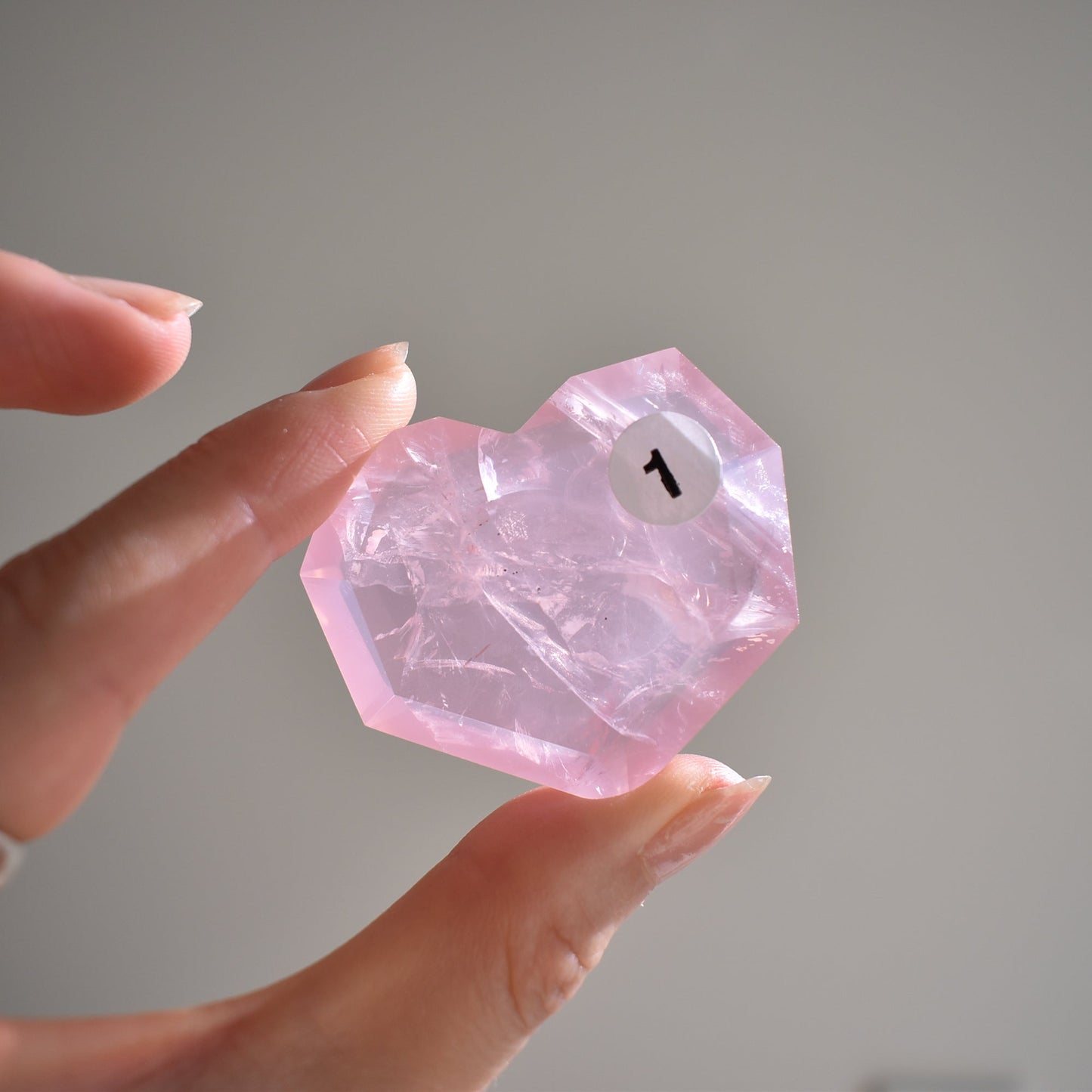 Rose Quartz Facet Heart