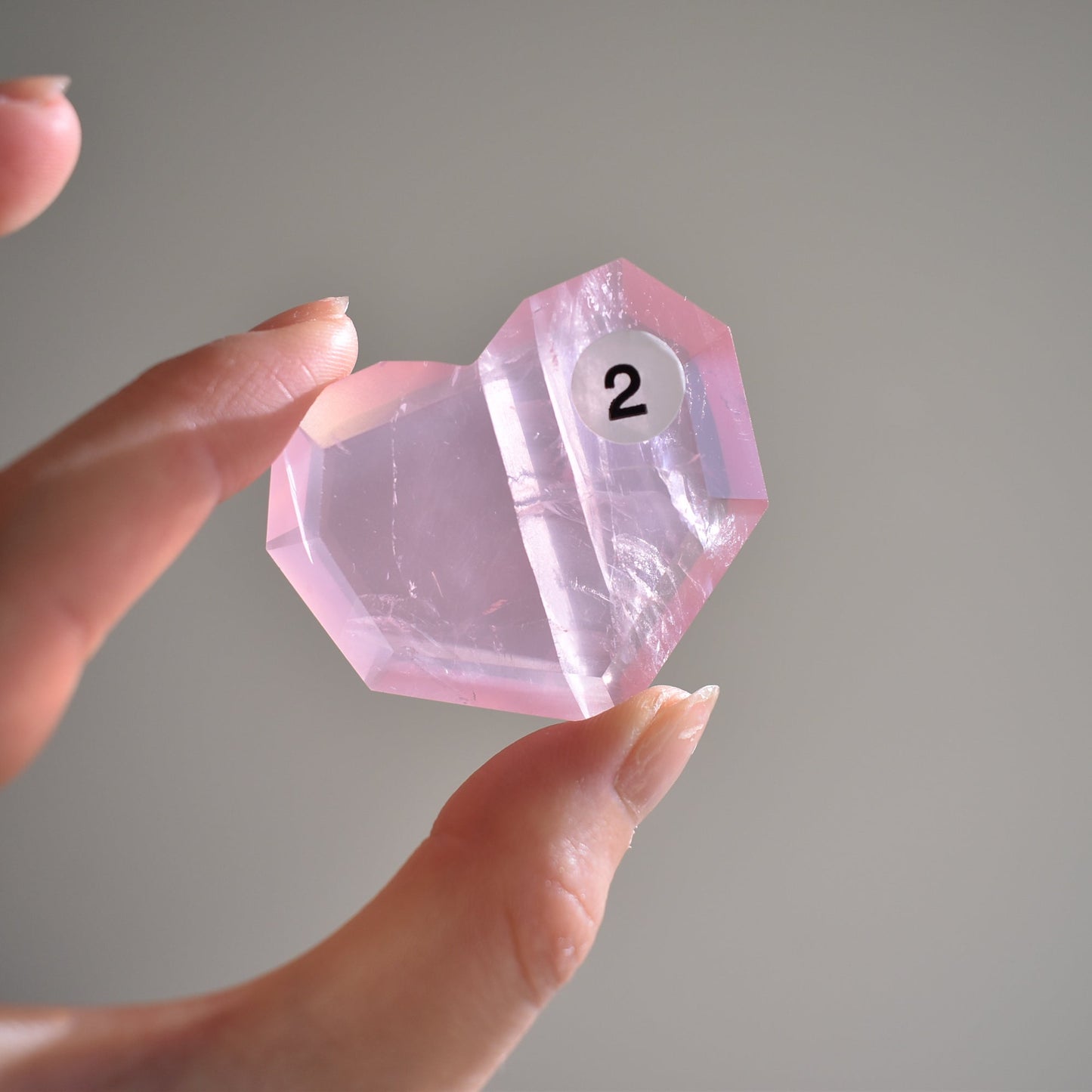 Rose Quartz Facet Heart
