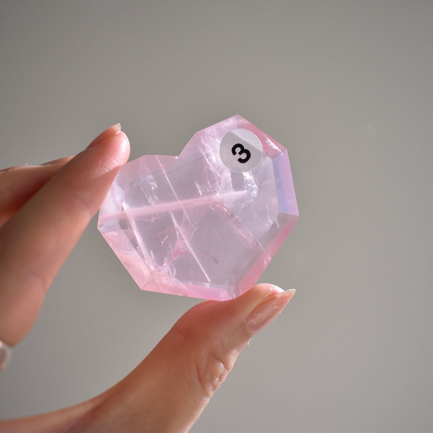 Rose Quartz Facet Heart