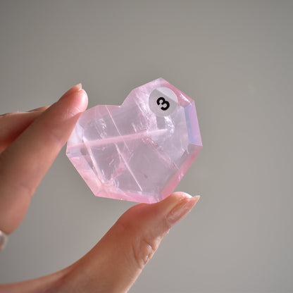 Rose Quartz Facet Heart
