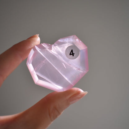 Rose Quartz Facet Heart