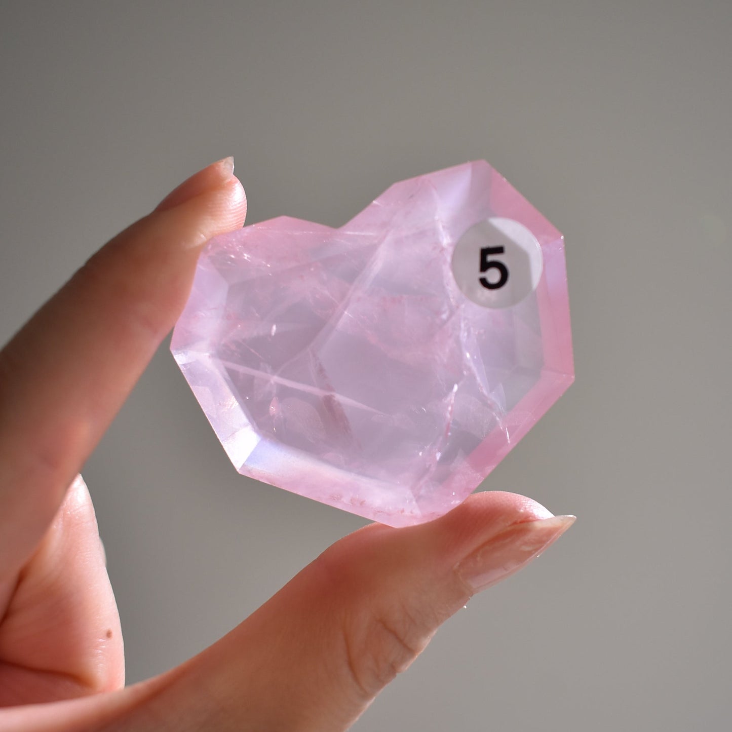 Rose Quartz Facet Heart