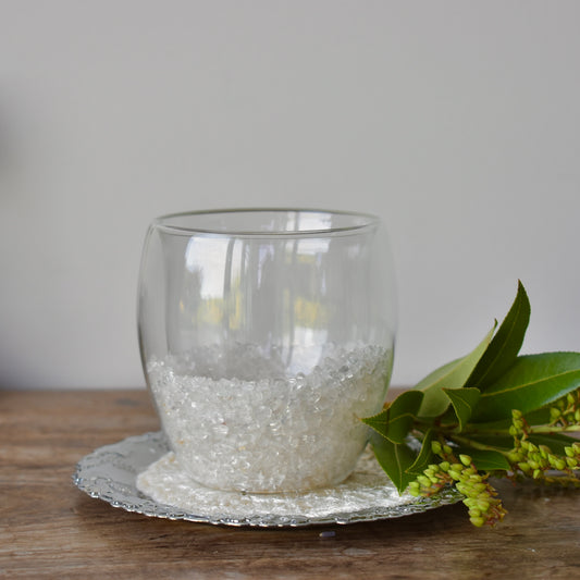 Clear Quartz Chip Glass Cup