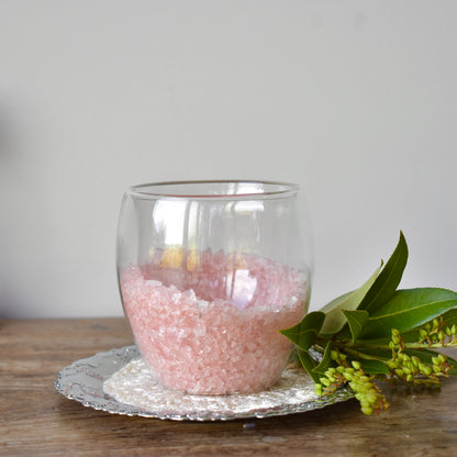Rose Quartz Chip Glass Cup