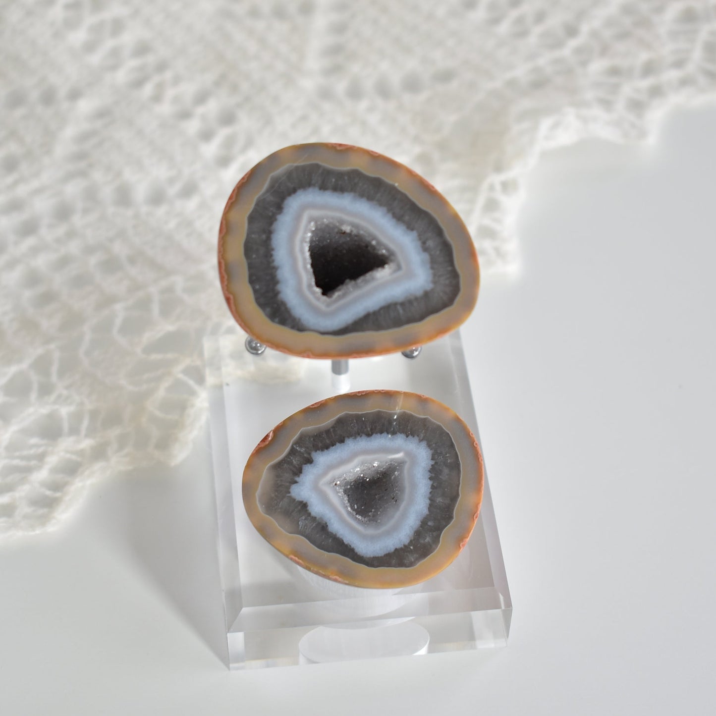 Large Blue Zhanguo Agate Geodes with Customised stand #1
