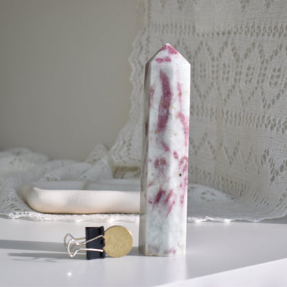 Pink tourmaline tower 453g