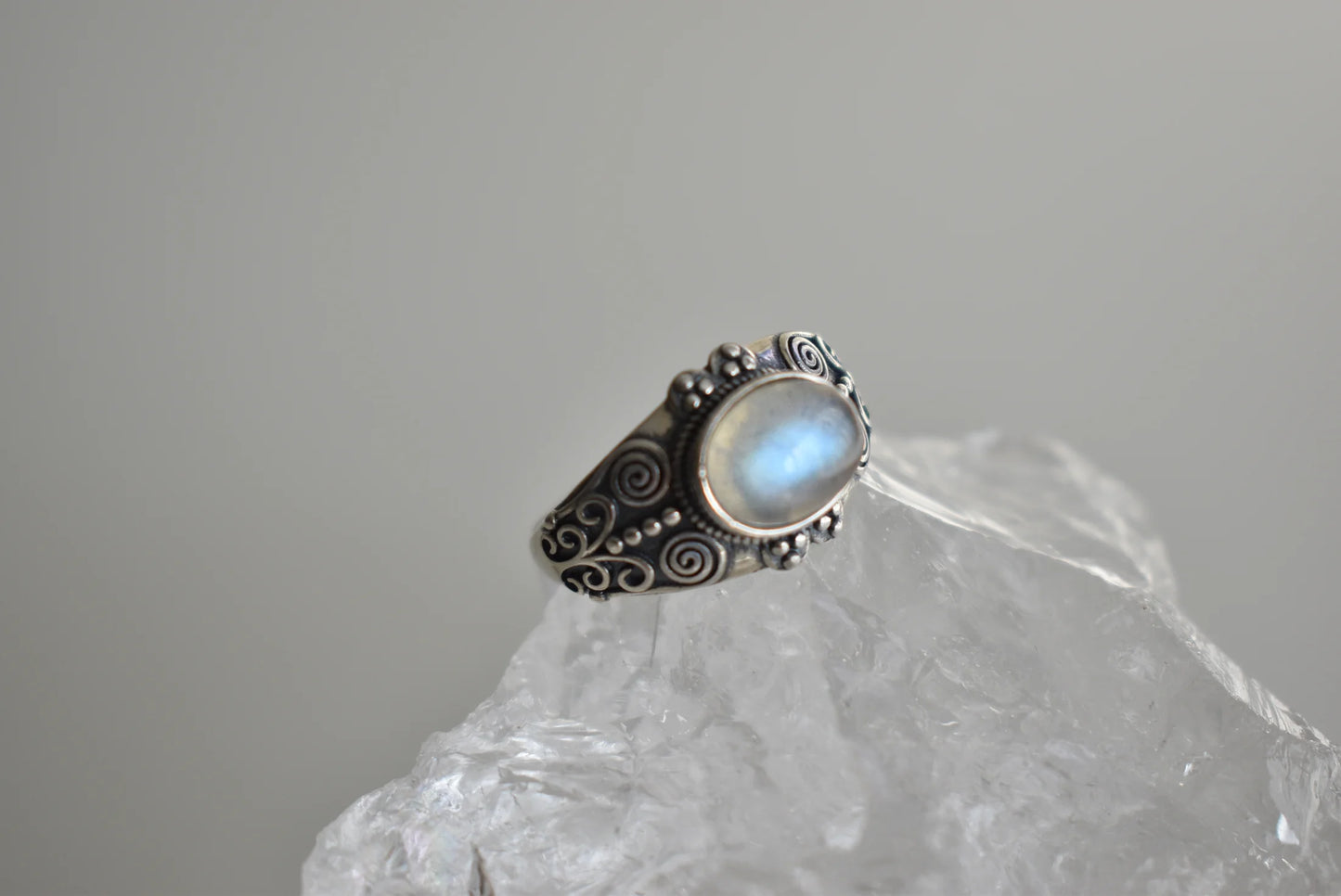 Moonstone Sterling Sliver Ring Adjustable