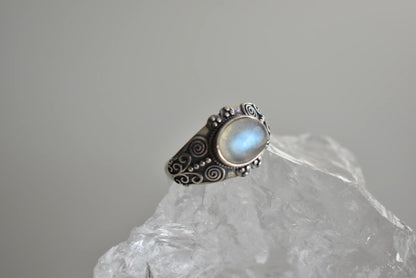 Moonstone Sterling Sliver Ring Adjustable