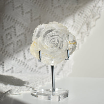 Clear Quartz Flower on Stand