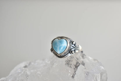 Larimar Sterling Silver Ring Adjustable