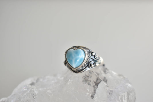 Larimar Sterling Silver Ring Adjustable