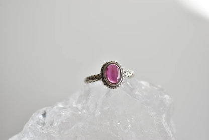 Garnet Sterling Sliver Ring Adjustable