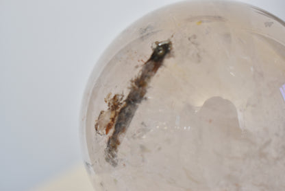 Large Clear Quartz Sphere with Black Tourmaline in Quartz 1.1kg