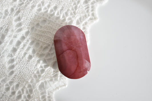 Large Pink Mookaite Palm Stone
