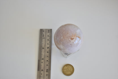 Flower Agate Sphere Druzy 62mm