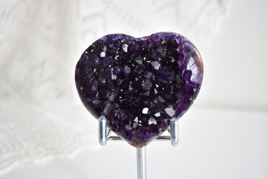 Dark Amethyst Cluster Heart #3