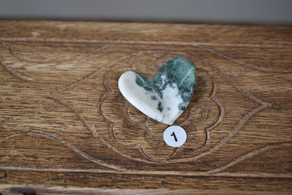 Moss Agate Small Heart