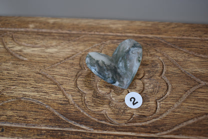 Moss Agate Small Heart
