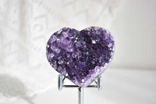 Dark Amethyst Cluster Heart #2