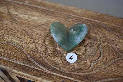 Moss Agate Small Heart