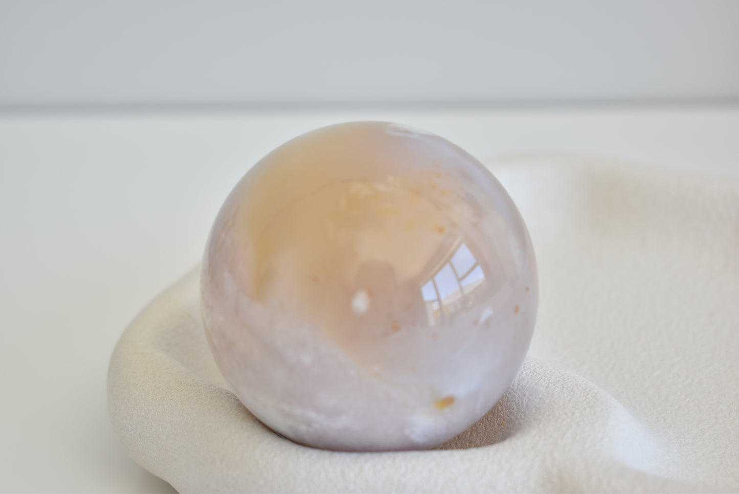 Flower Agate Sphere Druzy 62mm