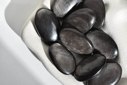 Silver Obsidian Palmstone