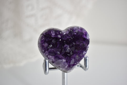 Dark Amethyst Cluster Heart #1