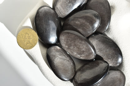 Silver Obsidian Palmstone