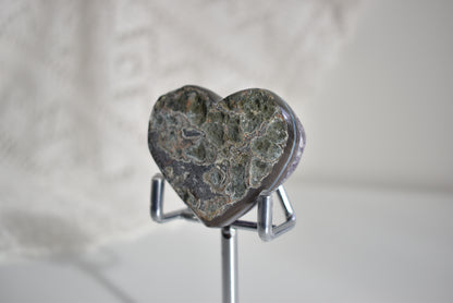 Dark Amethyst Cluster Heart #1