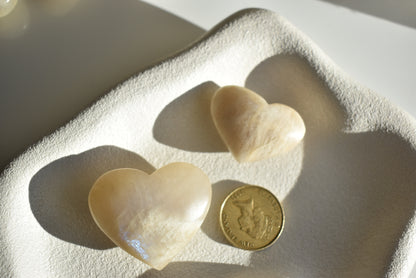 Moonstone heart with blue flash