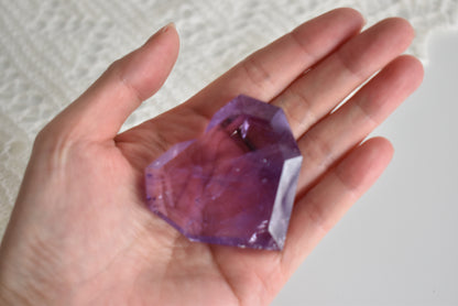 High Grade Self Standing Amethyst Facet Heart