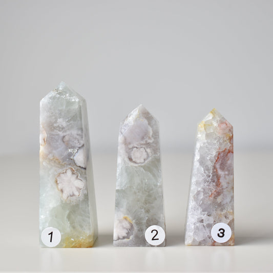 Natural Green Druzy Flower Agate Point