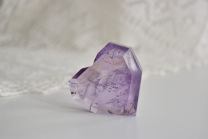 High Grade Self Standing Amethyst Facet Heart